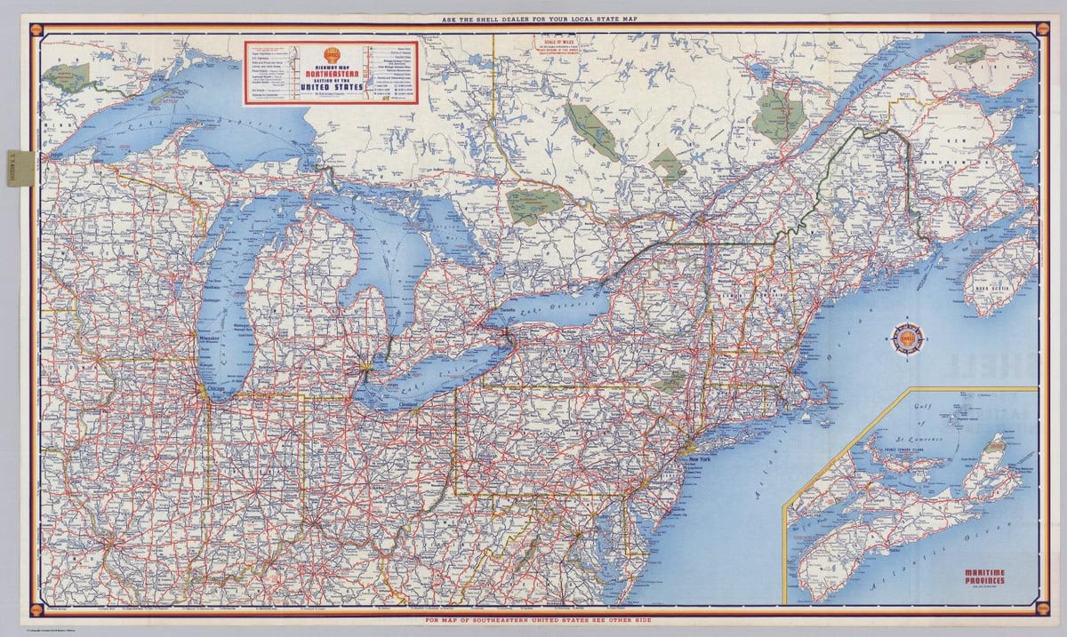 "Mapa drogowa" północno-wschodnie stany USA