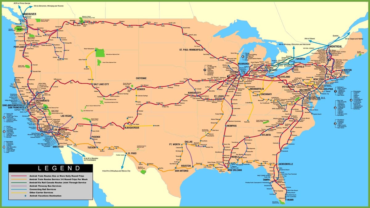 Dworzec mapie USA