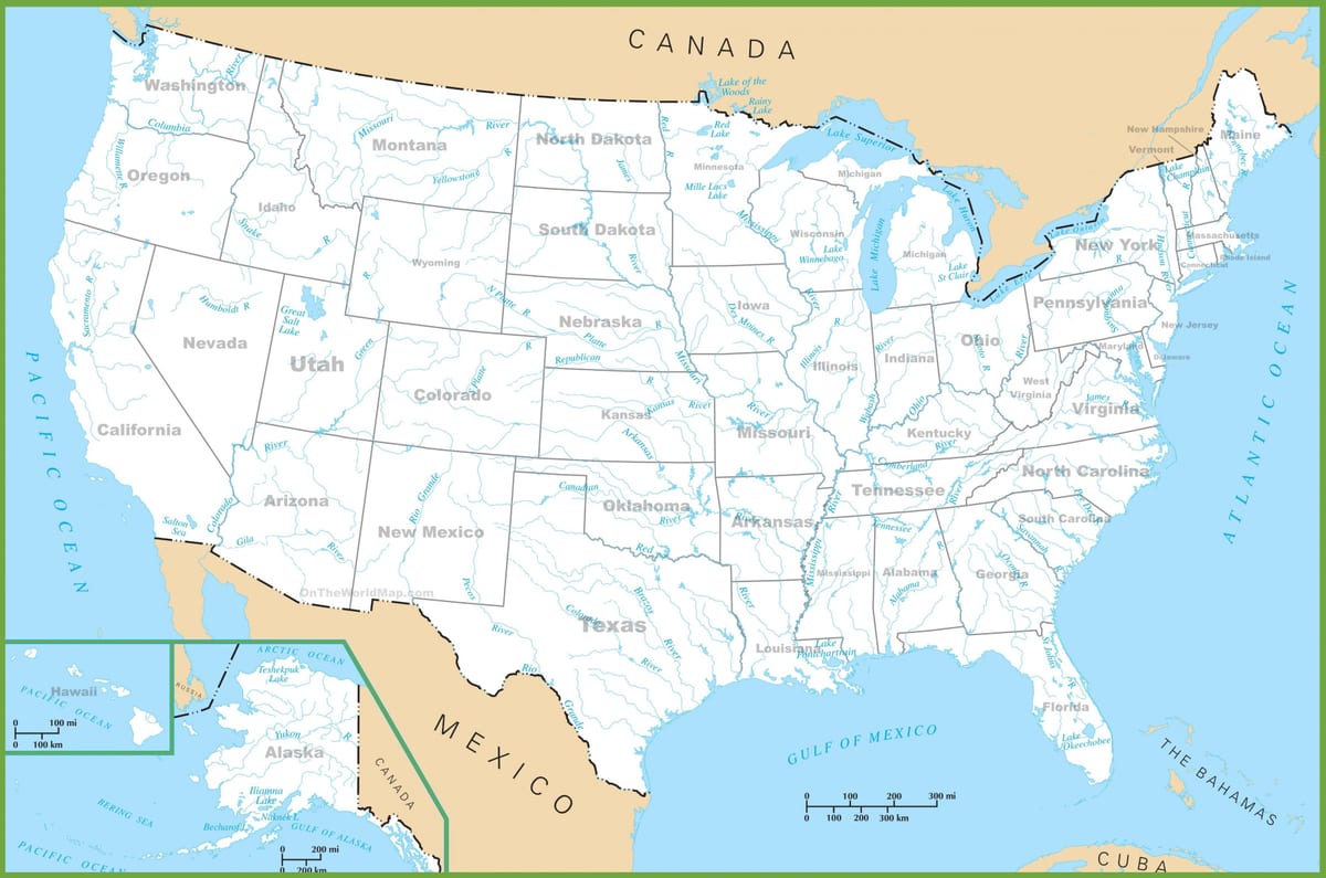 River na mapie USA