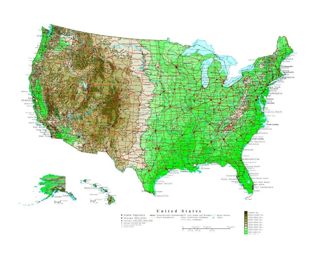 wyniesienie mapie USA