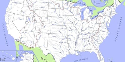 Mapa USA waterways