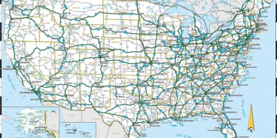 Mapę drogową południa USA