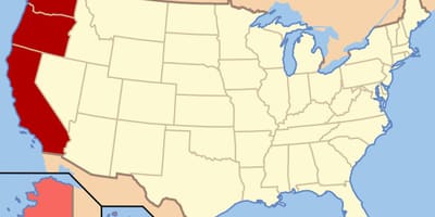 Mapa północno-zachodniej części USA