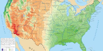 Ilość opadów mapę USA