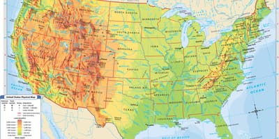 Fizyczna mapa USA