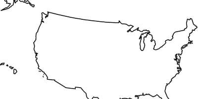 USA mapa stanu kontury